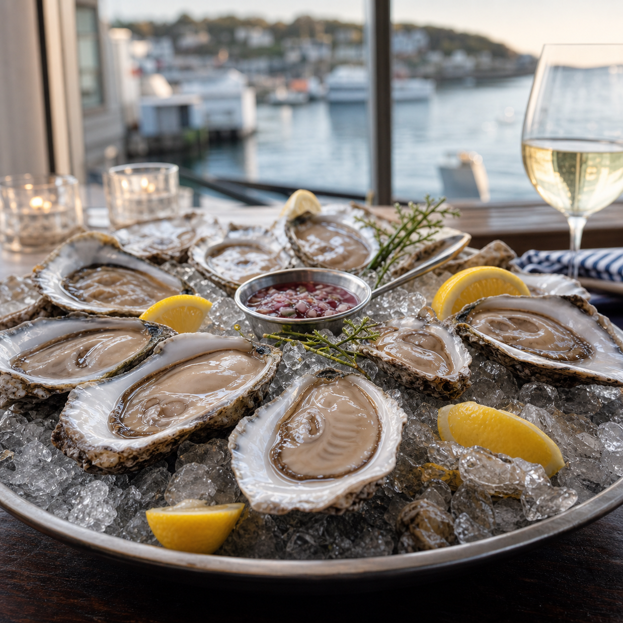 Mine Oyster dining room by Boothbay Harbor